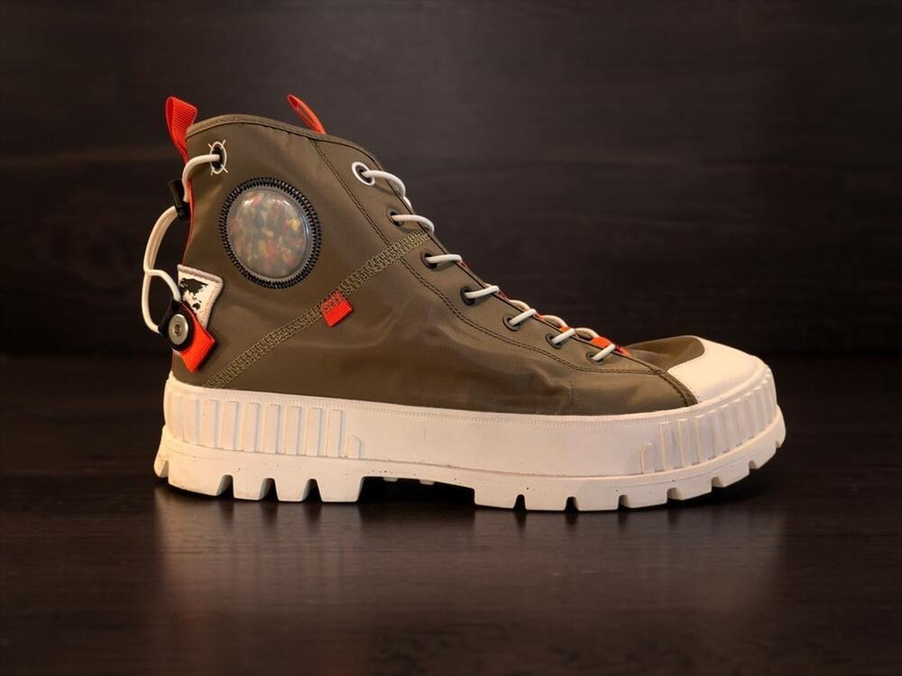 Palladium Pallashock Mid Ticket to Earth Dusky Green Men's Boots Size 13